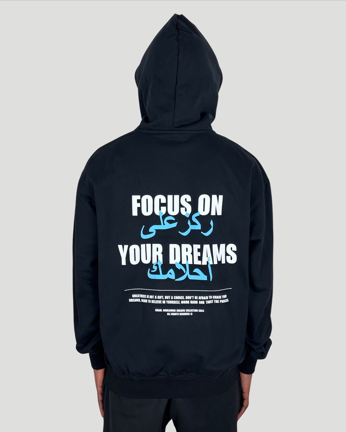 Dreams Oversize Zip Hoodie - Black