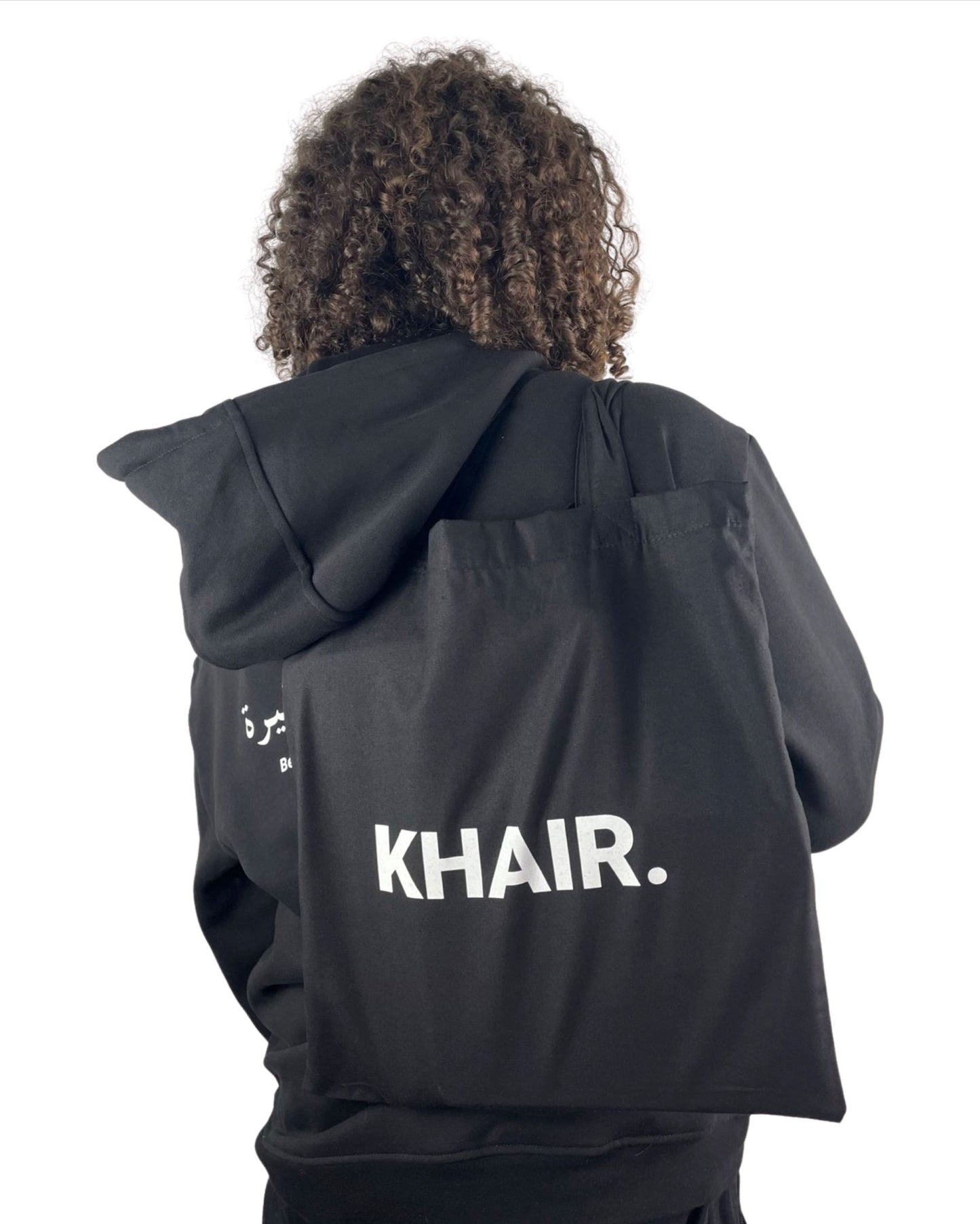 BASIC TOTE BAG - BLACK KHAIR.